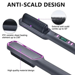 Brush Heating Hot Comb Straightener