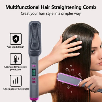 Brush Heating Hot Comb Straightener